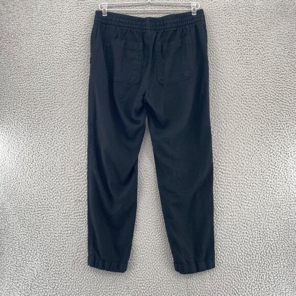 Old Navy Pants Womens Small Black Linen Blend Pull On Tapered Pockets Everyday - Picture 3 of 12